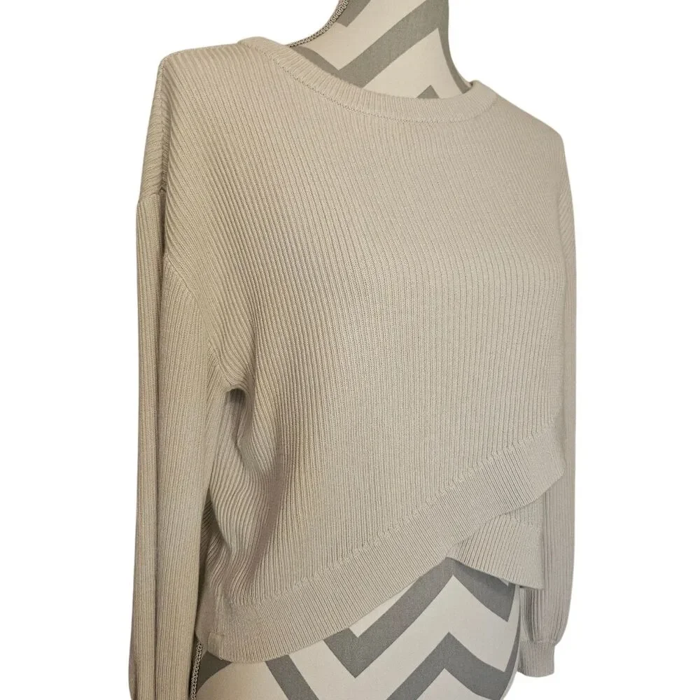 ​Lululemon Reversible Crossover Ribbed Sweater - Size 12‎ - Bone/Light Beige - Picture 2 of 12